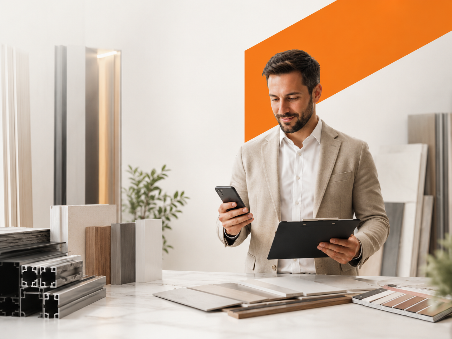 Empresário em contato — atendimento Max Frame